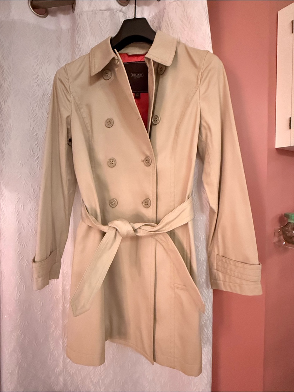 Vintage Coach Khaki Trench Coat with Belt